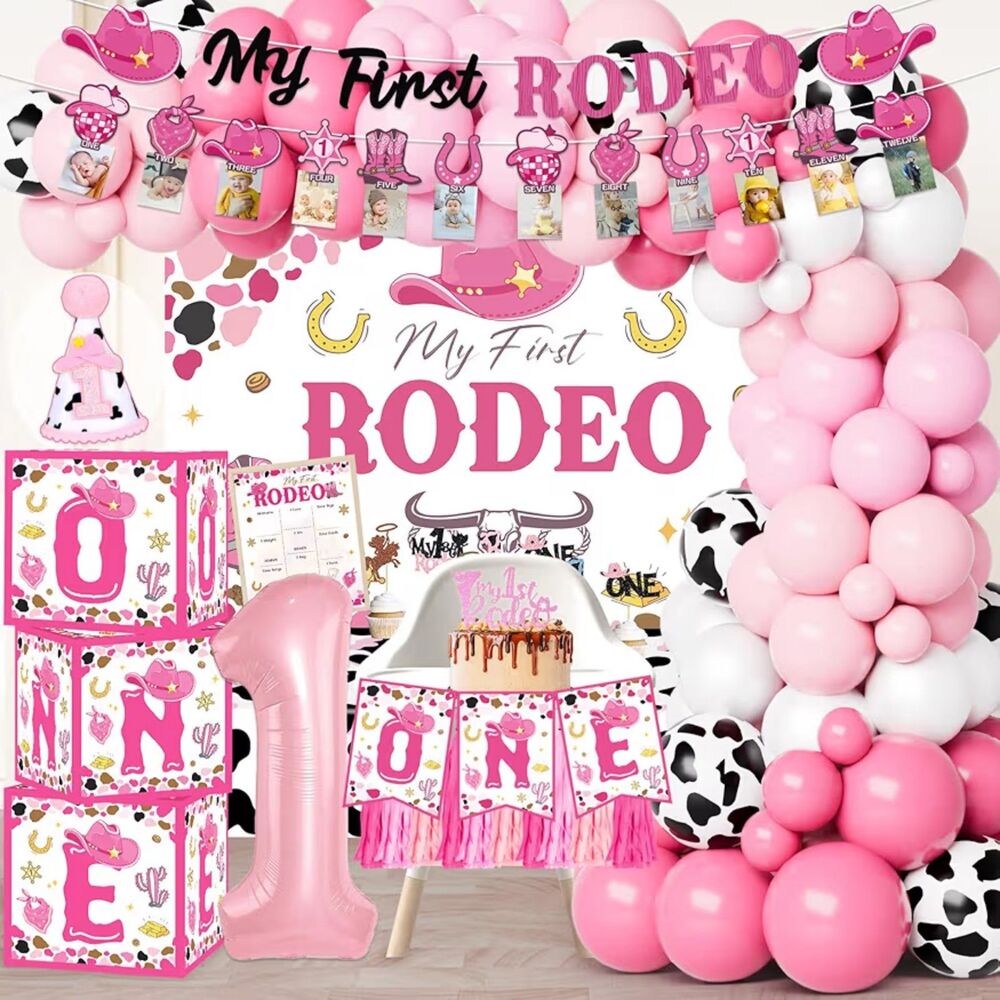My First Rodeo Girls Birthday Decorations Set NEW